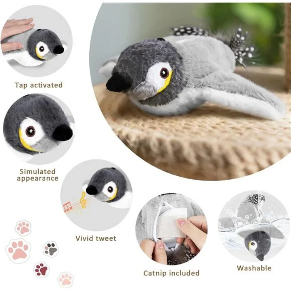 Cat Toys Flapping Bird Cat Toy(No Flying) Interactive Catnip Toy